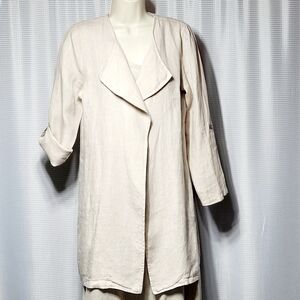 Alessia Pacini 100% Linen Open Front Cardigan Made in Italy (S)